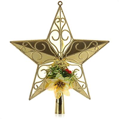 com-four ® Tampa da árvore de Natal em forma de estrela estrela para a tampa da árvore de Natal ornamentos para árvores de Natal ornamentos para árvores de Natal em plástico com-four ® Tampa da árvore de Natal em forma de estrela estrela para a tampa da árvore de Natal ornamentos para árvores de Natal ornamentos para árvores de Natal em plástico
