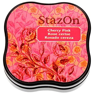 Tsukineko Tinta STAZON Midi para vidro e plástico, cor-de-rosa, cereja, 58 x 58 mm. Almofada pequena Tsukineko Tinta STAZON Midi para vidro e plástico, cor-de-rosa, cereja, 58 x 58 mm. Almofada pequena