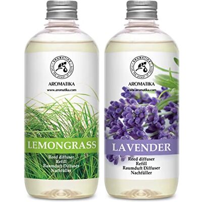 Trust Recarga difusor Lemongrass e substituição difusor de lavanda 2 x 500 ml, difusor de óleos essenciais, difusor para casa aromaterapia fragrâncias de duradouras, difusor de hastes Trust Recarga difusor Lemongrass e substituição difusor de lavanda 2 x 500 ml, difusor de óleos essenciais, difusor para casa aromaterapia fragrâncias de duradouras, difusor de hastes