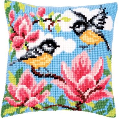 Vervaco Ponto Cruz Kit almofada decorativa carbonoadores e magnólias artesanato adultos decoração bordar kit iniciantes completo DIY bordado criativo presente ca. 40 x 40 cm Cross Stitch Embroidery Vervaco Ponto Cruz Kit almofada decorativa carbonoadores e magnólias artesanato adultos decoração bordar kit iniciantes completo DIY bordado criativo presente ca. 40 x 40 cm Cross Stitch Embroidery