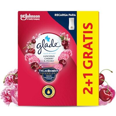 Glade by Brise Ambientador de um toque peónia e cereja recarga, 3 unidades Glade by Brise Ambientador de um toque peónia e cereja recarga, 3 unidades