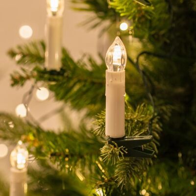 Lights4fun 50 velas LED branco quente a pilhas com clipe para árvore de Natal de interiores Lights4fun 50 velas LED branco quente a pilhas com clipe para árvore de Natal de interiores