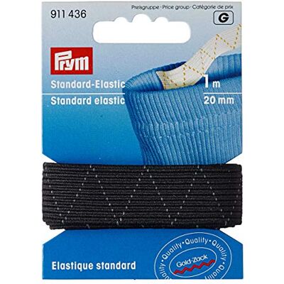 Prym Elástico padrão, poliéster, preto, 9,3 x 5,7 x 0,7 cm Prym Elástico padrão, poliéster, preto, 9,3 x 5,7 x 0,7 cm