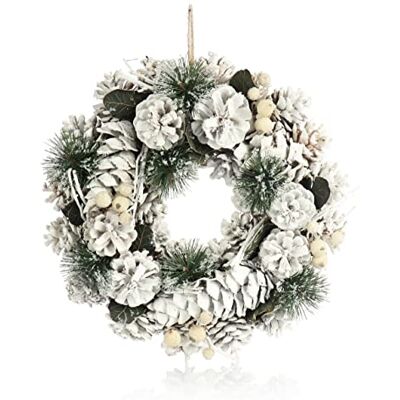 com-four ® Coroa de porta para o Natal, coroa de advento branca com-four ® Coroa de porta para o Natal, coroa de advento branca