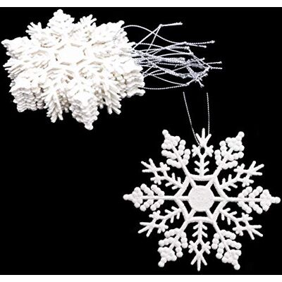 Christmas Concepts ® Embalagem de 12 flocos de neve com brilho de 10 cm (4 polegadas), decorações pendentes decorações de Natal (branco) Christmas Concepts ® Embalagem de 12 flocos de neve com brilho de 10 cm (4 polegadas), decorações pendentes decorações de Natal (branco)