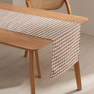 GAMUSI - Vichy Cuadro - Taupe - Table runner GAMUSI - Vichy Cuadro - Taupe - Table runner
