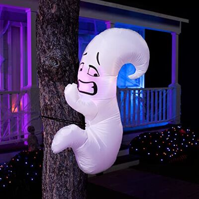 Joiedomi Árvore insuflável de Halloween de 4 pés de altura com luzes LED integradas, bela árvore fantasma, decoração insuflável de pátio para festas de Halloween em interiores, exteriores, jardim Joiedomi Árvore insuflável de Halloween de 4 pés de altura com luzes LED integradas, bela árvore fantasma, decoração insuflável de pátio para festas de Halloween em interiores, exteriores, jardim