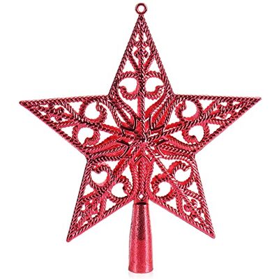 com-four ® Enfeite Vermelho para Árvore de Natal em Forma de Estrela (Vermelho/Enfeite 18-22 cm) com-four ® Enfeite Vermelho para Árvore de Natal em Forma de Estrela (Vermelho/Enfeite 18-22 cm)