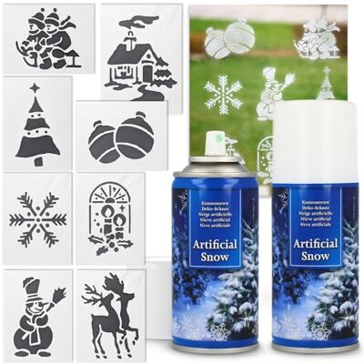 com-four Conjunto de 10 peças com neve artificial e palmilhas lata de aerossol com neve decorativa palmilhas com vários motivos para o Natal (02 peças spray com palmilhas) Lata de aerosol con nieve decorativa Plantillas con varios motivos para Navidad com-four Conjunto de 10 peças com neve artificial e palmilhas lata de aerossol com neve decorativa palmilhas com vários motivos para o Natal (02 peças spray com palmilhas) Lata de aerosol con nieve decorativa Plantillas con varios motivos para Navidad