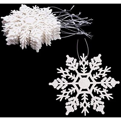 Christmas Concepts ® Pacote de decorações pendentes de flocos de neve com brilho de 2 0 cm (4") decorações de Natal ... (Iridescente) Christmas Concepts ® Pacote de decorações pendentes de flocos de neve com brilho de 2 0 cm (4") decorações de Natal ... (Iridescente)