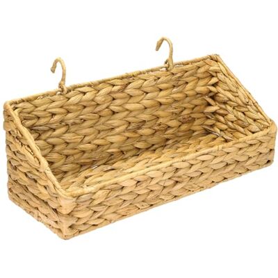 HMF Cesta suspensa trançada de junco de água sustentável, cesta de armazenamento para pendurar, 40 x 15 x 15 cm HMF Cesta suspensa trançada de junco de água sustentável, cesta de armazenamento para pendurar, 40 x 15 x 15 cm