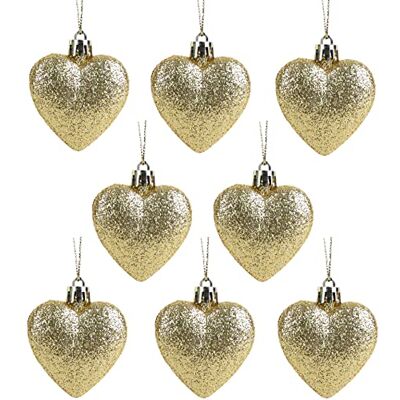 Christmas Concepts ® 8 x 60 mm (2,4") do coração de Ouro Brilhante em forma de árvore de Natal de doces Christmas Concepts ® 8 x 60 mm (2,4") do coração de Ouro Brilhante em forma de árvore de Natal de doces
