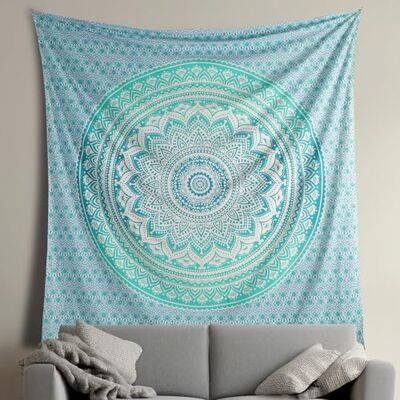 Hippie Mandala tecido para pendurar na parede grande tapeçaria verde e branco 210 x 230 cm algodão índio boho estética de parede manta tapeçarias quarto para sala de estar adultos Hippie Mandala tecido para pendurar na parede grande tapeçaria verde e branco 210 x 230 cm algodão índio boho estética de parede manta tapeçarias quarto para sala de estar adultos