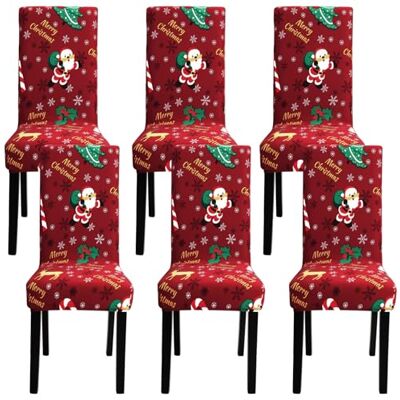 Fuloon 4 6 Peças capas cadeiras de Natal, capas para cadeiras de sala de jantar natalícias, capas cadeiras de sala de jantar removíveis laváveis para banquete casas festa Décor Fuloon 4 6 Peças capas cadeiras de Natal, capas para cadeiras de sala de jantar natalícias, capas cadeiras de sala de jantar removíveis laváveis para banquete casas festa Décor