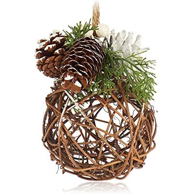 com-four ® Bola pendente para decoração de Natal cabide para árvore de Natal decoração de quarto de inverno feita à mão decoração pendente para janelas e portas (1 peça bola) com-four ® Bola pendente para decoração de Natal cabide para árvore de Natal decoração de quarto de inverno feita à mão decoração pendente para janelas e portas (1 peça bola)