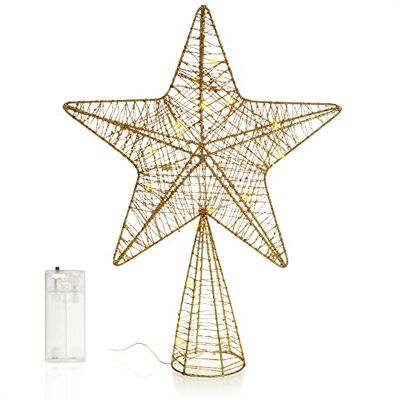 com-four ® Estrela decorativa LED Natal estrela decorativa de Natal com LED e temporizador suporte estrela natalícia com lantejoulas (dourado/38 cm) Soporte estrella navideño con lentejuelas com-four ® Estrela decorativa LED Natal estrela decorativa de Natal com LED e temporizador suporte estrela natalícia com lantejoulas (dourado/38 cm) Soporte estrella navideño con lentejuelas