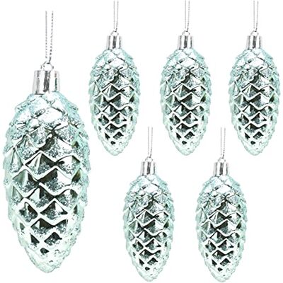 Christmas Concepts ® Pacote de ornamentos de cone de pinheiro de 6 90 mm decorados brilhantes e com purpurpurinas decorações de Natal de luxo (verde hortelã) Christmas Concepts ® Pacote de ornamentos de cone de pinheiro de 6 90 mm decorados brilhantes e com purpurpurinas decorações de Natal de luxo (verde hortelã)