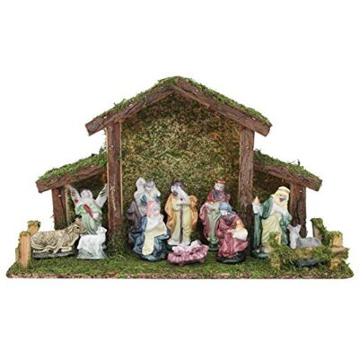 Toyland ® Presépio de Natal Tradicional Manjedoura com 11 Personagens da Natividade Decorações de Natal Toyland ® Presépio de Natal Tradicional Manjedoura com 11 Personagens da Natividade Decorações de Natal
