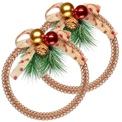 com-four ® 2 x coroa de Natal decorativa coroa do advento com pinhas, laço, bolas e abeto verde coroa de Natal dourada cabide para decoração de Natal (coroa cor dourada 2 peças) bolas y abeto verde Corona navideña de color dorado Percha para decoración com-four ® 2 x coroa de Natal decorativa coroa do advento com pinhas, laço, bolas e abeto verde coroa de Natal dourada cabide para decoração de Natal (coroa cor dourada 2 peças) bolas y abeto verde Corona navideña de color dorado Percha para decoración