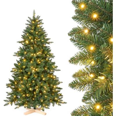 YORBAY Árvore de Natal artificial LED: Árvore de Natal 180 cm Árvore de Natal artificial com base de madeira árvore ignífugo decoração de Natal para sala de estar loja escritório YORBAY Árvore de Natal artificial LED: Árvore de Natal 180 cm Árvore de Natal artificial com base de madeira árvore ignífugo decoração de Natal para sala de estar loja escritório