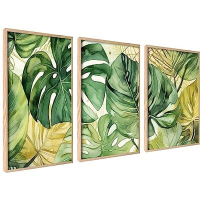 Pacote de 3 lâminas decorativas 50 x 70 cm sem moldura Conjunto de bandeira, decoração de parede, madeira MDF resistente, para sala de estar e quarto, design moderno Pacote de 3 lâminas decorativas 50 x 70 cm sem moldura Conjunto de bandeira, decoração de parede, madeira MDF resistente, para sala de estar e quarto, design moderno