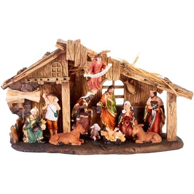 BRUBAKER Presépio de Natal Conjunto de Presépio de 32 cm com 11 Figuras Pintadas à Mão Presépio de Resina com Figuras de Natal Decoração de Mesa de Natal Escultura de Decoração de Natal BRUBAKER Presépio de Natal Conjunto de Presépio de 32 cm com 11 Figuras Pintadas à Mão Presépio de Resina com Figuras de Natal Decoração de Mesa de Natal Escultura de Decoração de Natal