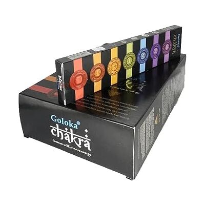 GOLOKA Incenso natural preto sete chakras de , x 1 caixa de 12 unidades (12) GOLOKA Incenso natural preto sete chakras de , x 1 caixa de 12 unidades (12)