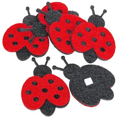 Glorex feltro de joaninha, fliz, vermelho, 18 x 8,5 x 0,5 cm, embalagem de 6 Glorex feltro de joaninha, fliz, vermelho, 18 x 8,5 x 0,5 cm, embalagem de 6