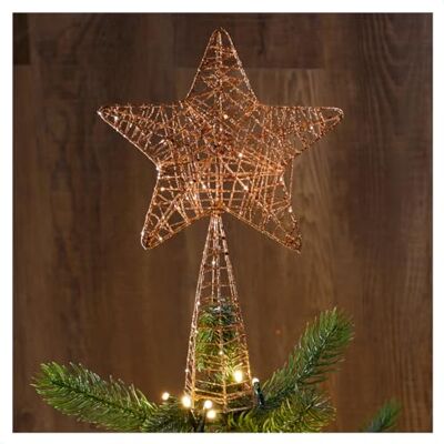 com-four ® Estrela decorativa de Natal, decoração metálica com purpurina Estrela de pé com-four ® Estrela decorativa de Natal, decoração metálica com purpurina Estrela de pé
