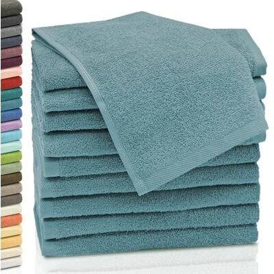 ZOLLNER 10 toalhas de toucador, 30 x 50 cm, algodão, 420 g, azul petróleo ZOLLNER 10 toalhas de toucador, 30 x 50 cm, algodão, 420 g, azul petróleo