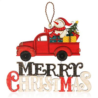com-four ® Decoração pendente de Natal, cabide de madeira com boneco Sinal de porta de madeira de Natal cabide para portas paredes janelas com-four ® Decoração pendente de Natal, cabide de madeira com boneco Sinal de porta de madeira de Natal cabide para portas paredes janelas