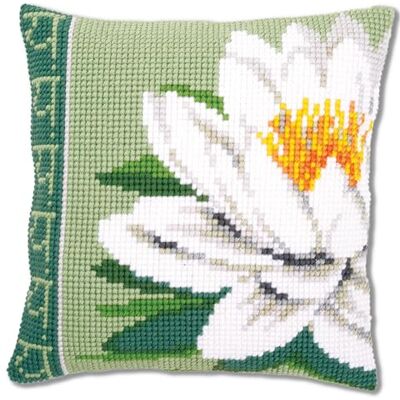 Vervaco Ponto cruz kit almofada decorativa flor de lótus branca artesanato adultos decoração bordar kit iniciantes completo DIY bordado criativo presente ca. 40 x 40 cm Cross Stitch Embroidery Vervaco Ponto cruz kit almofada decorativa flor de lótus branca artesanato adultos decoração bordar kit iniciantes completo DIY bordado criativo presente ca. 40 x 40 cm Cross Stitch Embroidery
