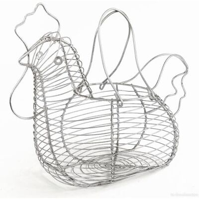 LOLAhome Ovelha de design vintage em metal cromado prateado de 35 x 27 x 18 cm Cesta con asas en forma de gallina, ideal como organizador decorativo de tu cocina. LOLAhome Ovelha de design vintage em metal cromado prateado de 35 x 27 x 18 cm Cesta con asas en forma de gallina, ideal como organizador decorativo de tu cocina.
