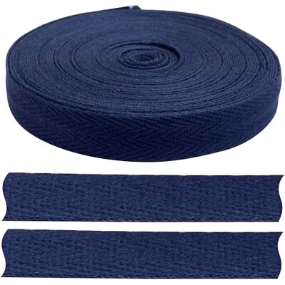 AERZETIX Fita de sarja de espiga 9 metros x 15 mm em algodão cor azul escuro AERZETIX Fita de sarja de espiga 9 metros x 15 mm em algodão cor azul escuro