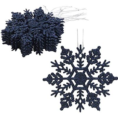Christmas Concepts ® Pacote de decorações pendentes de flocos de neve com brilho de 2 0 cm (4 pol) decorações de Natal ... (azul meia-noite) Christmas Concepts ® Pacote de decorações pendentes de flocos de neve com brilho de 2 0 cm (4 pol) decorações de Natal ... (azul meia-noite)