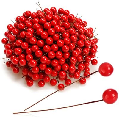 com-four ® 150 x decoração dispersa, ramos decorativos com bagas, ramos decorativos para espalhar como artigos de artesanato, adornar presentes e potpourri (150 peças frutas vermelhas) com-four ® 150 x decoração dispersa, ramos decorativos com bagas, ramos decorativos para espalhar como artigos de artesanato, adornar presentes e potpourri (150 peças frutas vermelhas)