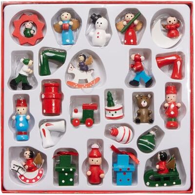 BRUBAKER 24 peças de ornamentos de madeira para a árvore de Natal figuras de até 4 cm de altura conjunto de pendentes tradicionais de madeira pintados à mão presentes locomotiva boneco de BRUBAKER 24 peças de ornamentos de madeira para a árvore de Natal figuras de até 4 cm de altura conjunto de pendentes tradicionais de madeira pintados à mão presentes locomotiva boneco de