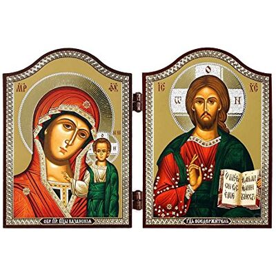 NKlaus Díptico do ícone de Kazan e Jesus Cristo Kazanskaya i Spasitel' NKlaus Díptico do ícone de Kazan e Jesus Cristo Kazanskaya i Spasitel'