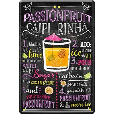 Unbekannt Cartaz decorativo de chapa para cocktails de Caipirinha, 20 x 30 cm Unbekannt Cartaz decorativo de chapa para cocktails de Caipirinha, 20 x 30 cm