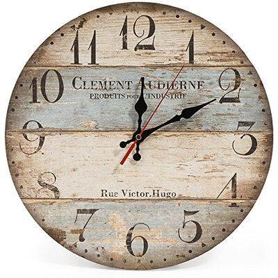LOHAS Home - 30cm Silent Wooden Round Wall Clock - Clock LOHAS Home - 30cm Silent Wooden Round Wall Clock - Clock