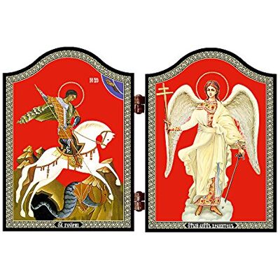 NKlaus Ícone de São Jorge e Anjo da Guarda Georgij Pobedonosec i Anjo Hranitel' NKlaus Ícone de São Jorge e Anjo da Guarda Georgij Pobedonosec i Anjo Hranitel'