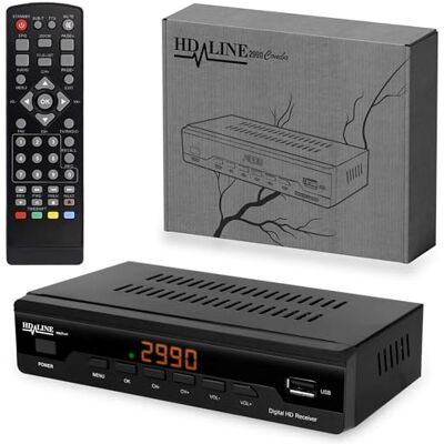 hd-line Receptor de cabo para televisão por cabo digital, dispositivo combinado 2990 DVB-C (HDTV, DVB-C / C2, DVB-T/T2, HDMI, SCART, USB 2.0, WLAN opcional) cabo HDMI hd-line Receptor de cabo para televisão por cabo digital, dispositivo combinado 2990 DVB-C (HDTV, DVB-C / C2, DVB-T/T2, HDMI, SCART, USB 2.0, WLAN opcional) cabo HDMI