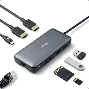 Hub USB C PowerExpand 8 em 1 da Anker - Dual HDMI 4K - 100W Power Hub USB C PowerExpand 8 em 1 da Anker - Dual HDMI 4K - 100W Power