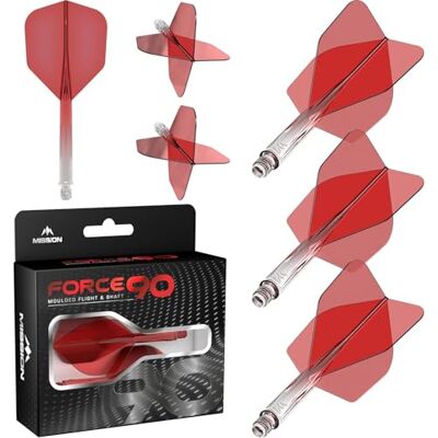 Mission Force 90 Sistema integrado de voo e eixo de dardos moldado de precisão, embalagem de 3 penas e hastes combinadas profissionais altamente duráveis 2 em 1, padrão número 6 Mission Force 90 Sistema integrado de voo e eixo de dardos moldado de precisão, embalagem de 3 penas e hastes combinadas profissionais altamente duráveis 2 em 1, padrão número 6