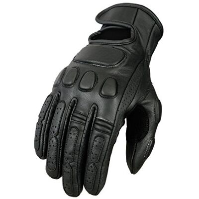 Bikers Gear Australia Luvas clássicas de couro de ajuste suave, cor preto, tamanho L Bikers Gear Australia Luvas clássicas de couro de ajuste suave, cor preto, tamanho L