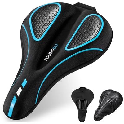 YOUNGDO Capa de selim de bicicleta, selim cobertura bicicleta gel Assento de bicicleta de gel, com capa para chuva, para bicicleta estática, de estrada, de montanha e urbana YOUNGDO Capa de selim de bicicleta, selim cobertura bicicleta gel Assento de bicicleta de gel, com capa para chuva, para bicicleta estática, de estrada, de montanha e urbana