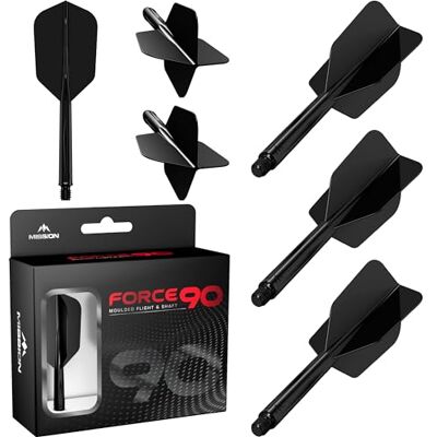 Mission Force 90 Sistema integrado de voo e eixo de dardos moldado com precisão, pacote de 3 penas e hastes profissionais altamente duráveis 2 em 1 combinados Delgado Mission Force 90 Sistema integrado de voo e eixo de dardos moldado com precisão, pacote de 3 penas e hastes profissionais altamente duráveis 2 em 1 combinados Delgado
