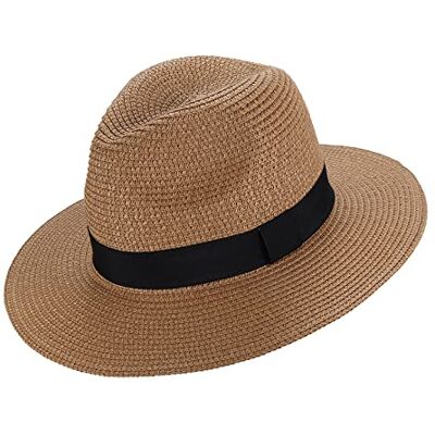 EightSpace Chapéu Panamá Masculino de Palha, com Banda Grosgrain Respirável Verão Palha Sol Chapéu de Palha Verão Chapéu de Aba Larga para Viajante Lazer a Esporte Primavera Verão EightSpace Chapéu Panamá Masculino de Palha, com Banda Grosgrain Respirável Verão Palha Sol Chapéu de Palha Verão Chapéu de Aba Larga para Viajante Lazer a Esporte Primavera Verão