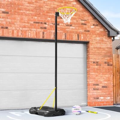 FORZA Netball Post ajustável 2,4 m 3 m tamanho da regulação aro Tamanho completo poste de treino e aro – Base portátil com rodas (poste bola de Netball bomba de bola) FORZA Netball Post ajustável 2,4 m 3 m tamanho da regulação aro Tamanho completo poste de treino e aro – Base portátil com rodas (poste bola de Netball bomba de bola)