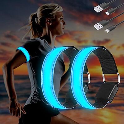 Molbory Banda Refletiva, 4 Peças de Braçadeira LED para Corrida com 3 Modos de Iluminação, Alta Visibilidade e Ajustável, Braçadeira Refletiva de Segurança, Pulseira LED para Correr, Caminhadas e Ciclismo Molbory Banda Refletiva, 4 Peças de Braçadeira LED para Corrida com 3 Modos de Iluminação, Alta Visibilidade e Ajustável, Braçadeira Refletiva de Segurança, Pulseira LED para Correr, Caminhadas e Ciclismo